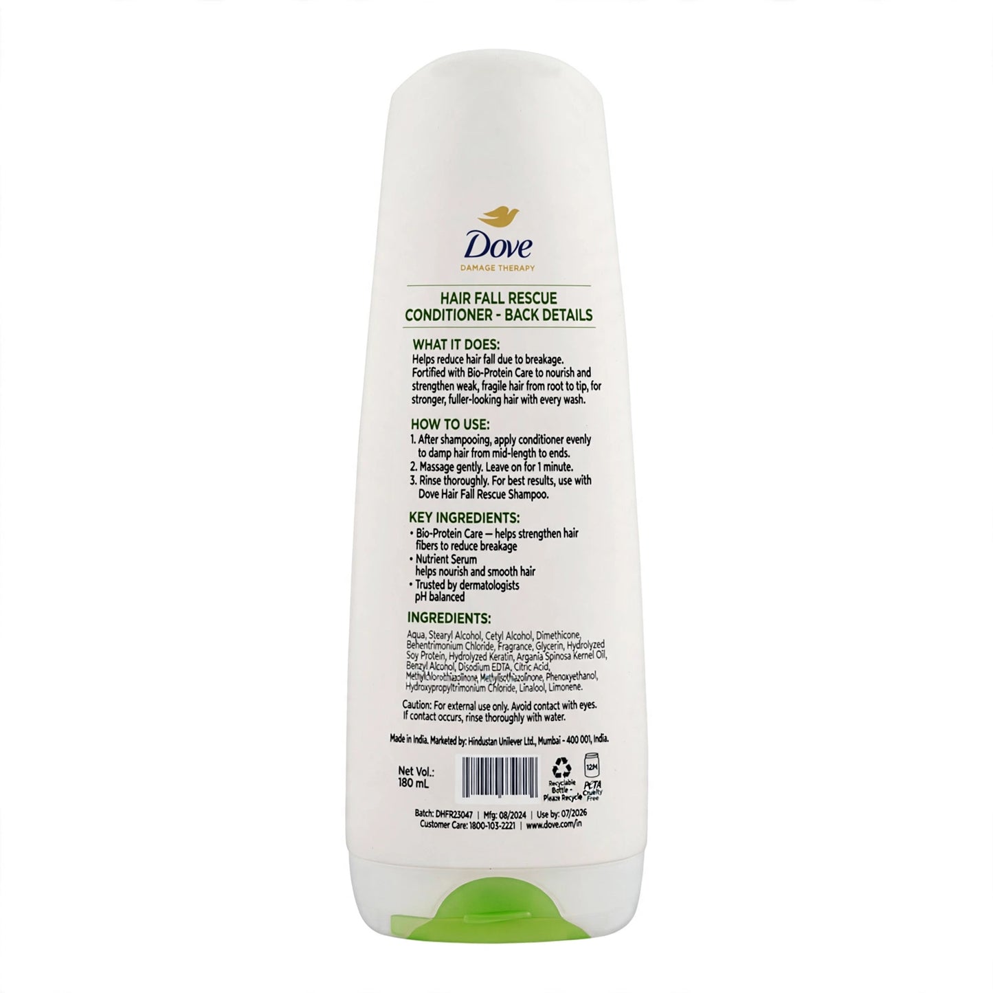 Dove Damage Therapy Hair Fall Rescue Bio-Protein Care Conditioner, 180ml