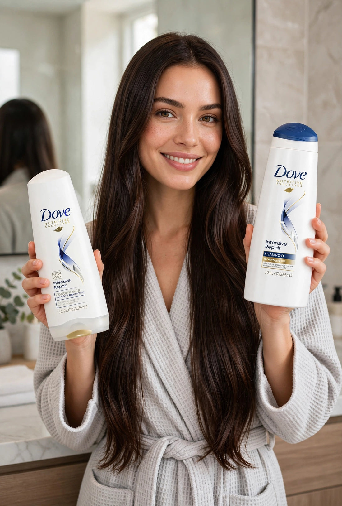 Dove Intensive Repair Shampoo & Conditioner Duo – Keratin Repair Hair Care Set (355ml Each)