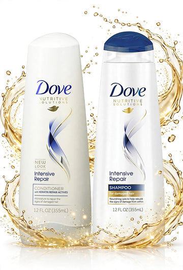 Dove Intensive Repair Shampoo & Conditioner Duo – Keratin Repair Hair Care Set (355ml Each)