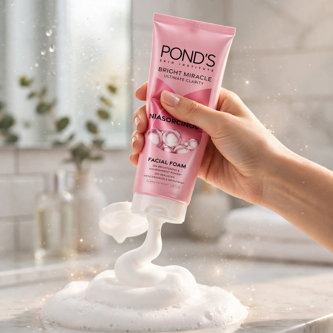 POND'S Bright Miracle Niasorcinol Facial Foam – Brightening Face Wash for Clear & Radiant Skin