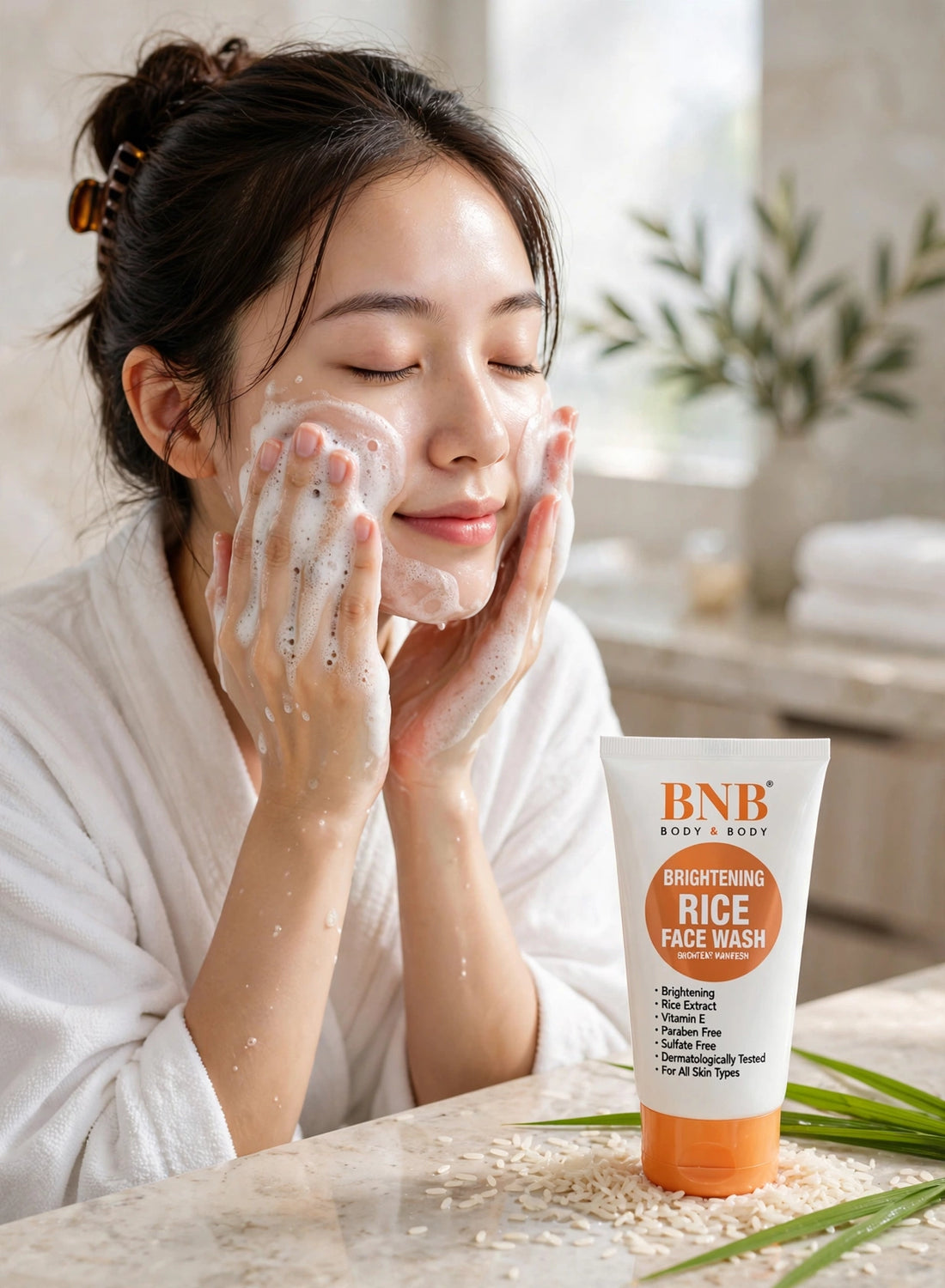 BNB Body & Body Brightening Rice Face Wash – Korean Rice Extract for Clean, Bright & Healthy Skin