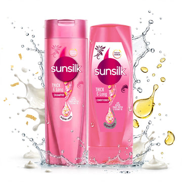 Sunsilk Thick & Long Shampoo & Conditioner Duo – With Keratin, Yogurt Protein & Coconut Oil