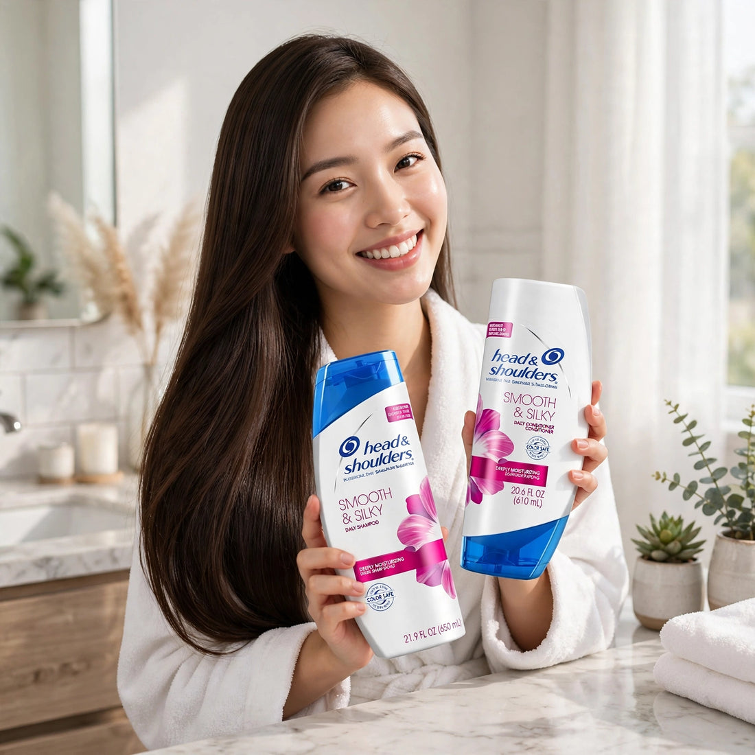 Head & Shoulders Smooth & Silky Shampoo & Conditioner Duo – Anti-Dandruff Hair Care Set
